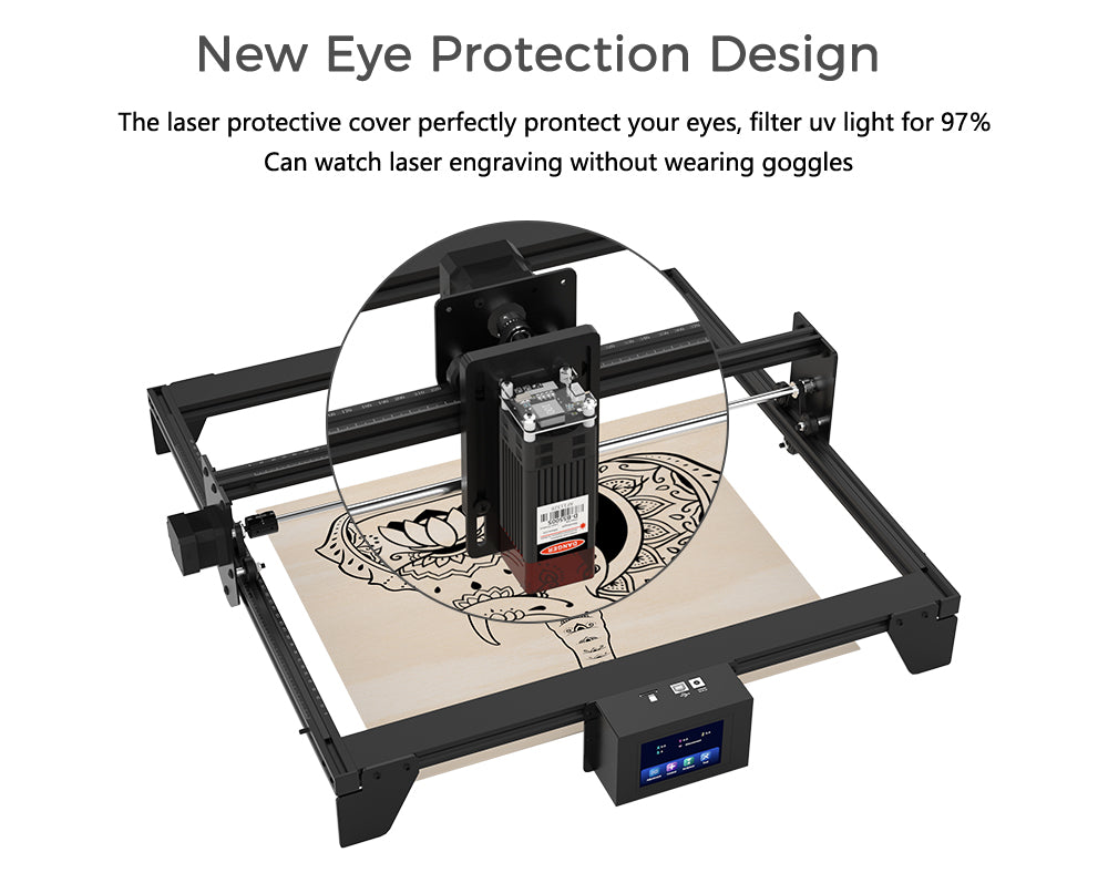 Laserový gravírovací a rezací stroj Tronxy Marker40 5.5W DIY CNC s gravírovacou plochou 420x400mm
