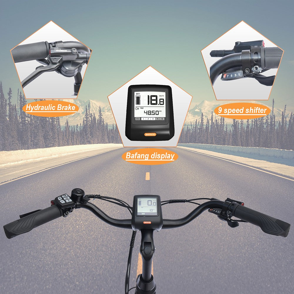 Elektrokol TTGO LK-ZZ-28ST, motor 250W, 36V 20Ah batéria, pneumatiky 700C*45C, max. rýchlosť 25 km/h, dojazd 180 km, hydraulické kotúčové brzdy, 9-stupňové radenie Shimano, LCD displej - čierna farba