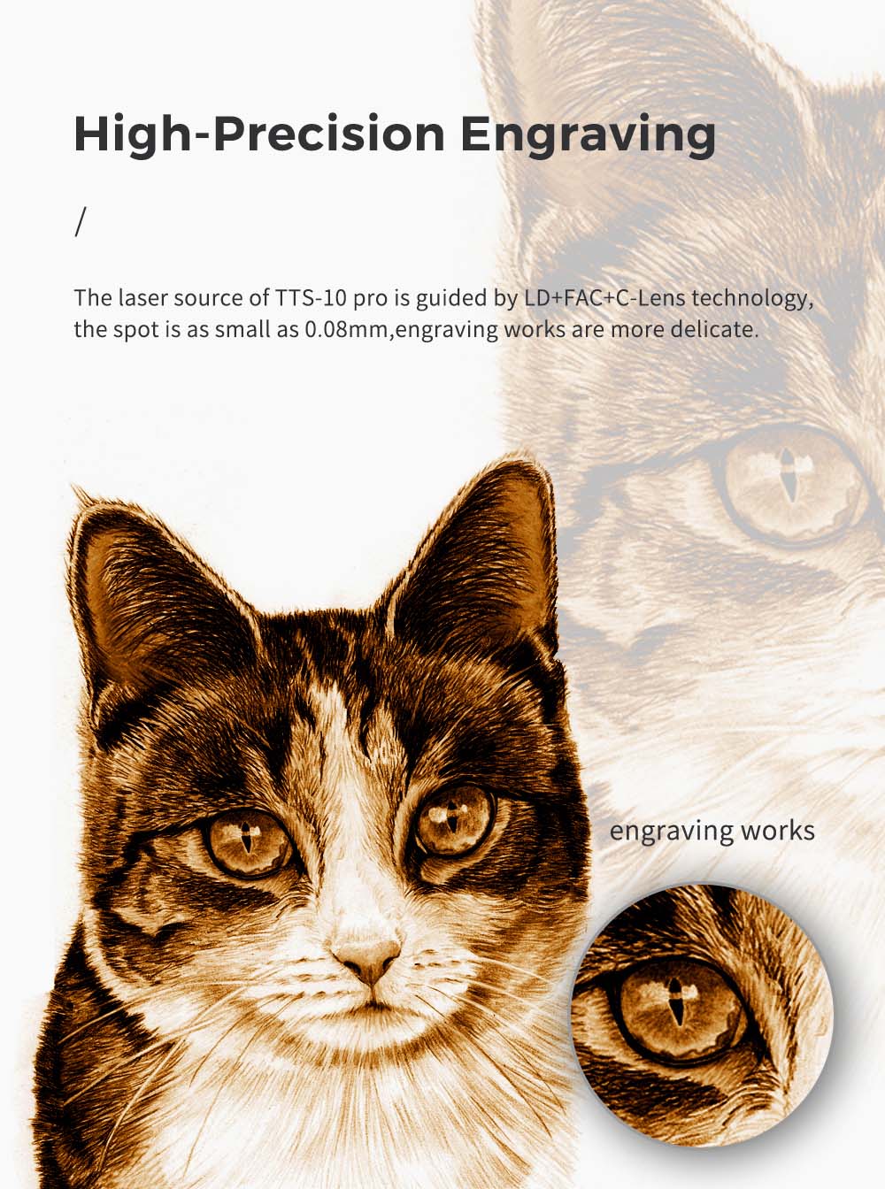 TWO TREES TTS-10 Pro 10W laserový gravírovací a rezací stroj, gravírovacia rýchlosť 30000 mm/min, 300x300 mm, pripojenie cez aplikáciu, diaľkové ovládanie