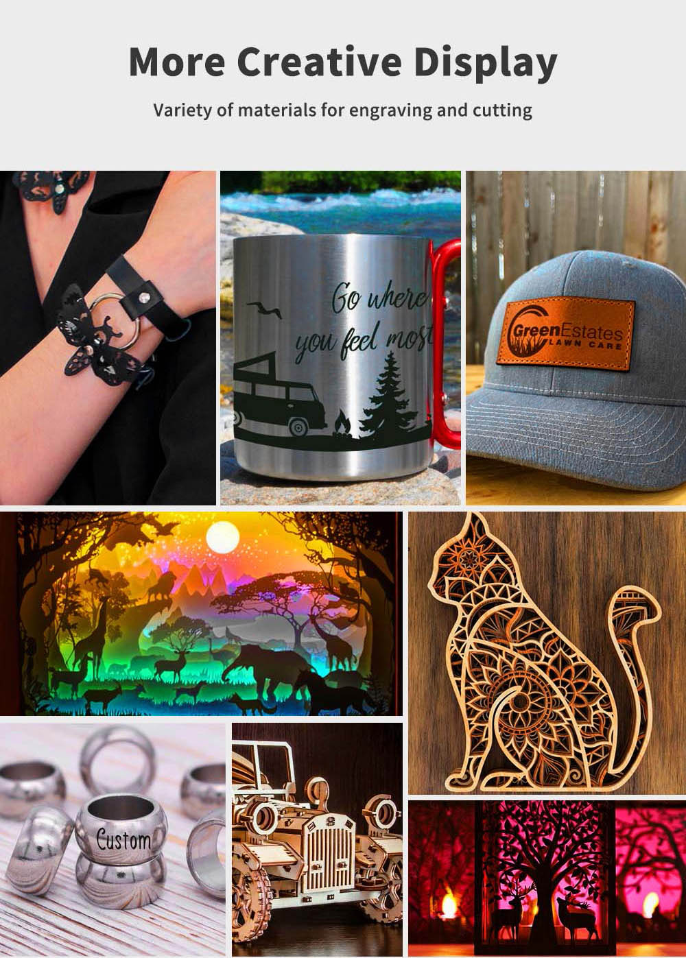 TWO TREES TTS-10 Pro 10W laserový gravírovací a rezací stroj, gravírovacia rýchlosť 30000 mm/min, 300x300 mm, pripojenie cez aplikáciu, diaľkové ovládanie