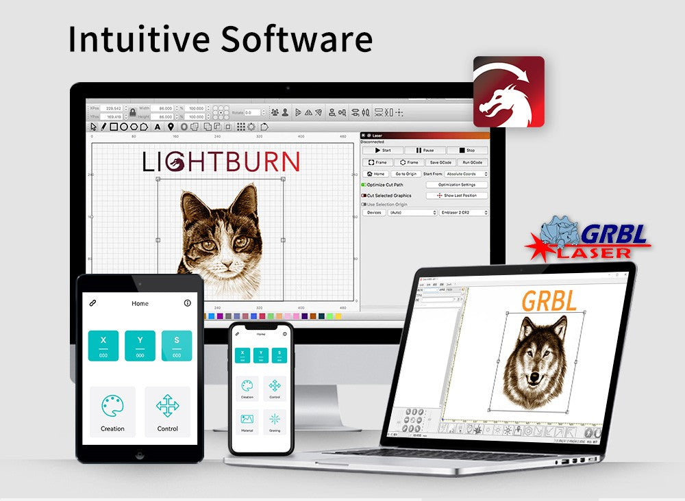 Laserový gravírovací a rezací stroj Two Trees TTS 20W, kovový CNC laserový gravírovací stroj, gravírovacia plocha 300x300mm