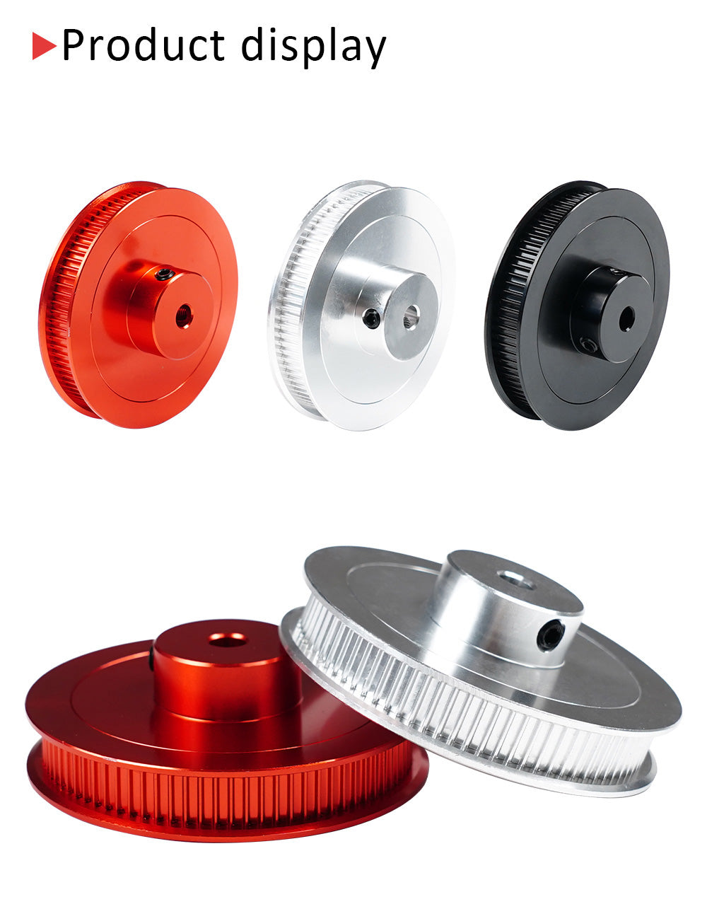 Diely 3D tlačiarne TWO TREES VORON V2.4, 80 zubové GT2 časovacie kladky, priemer 5 mm, šírka pásu 6 mm, hliníkové zliatinové hnacie koleso - čierna