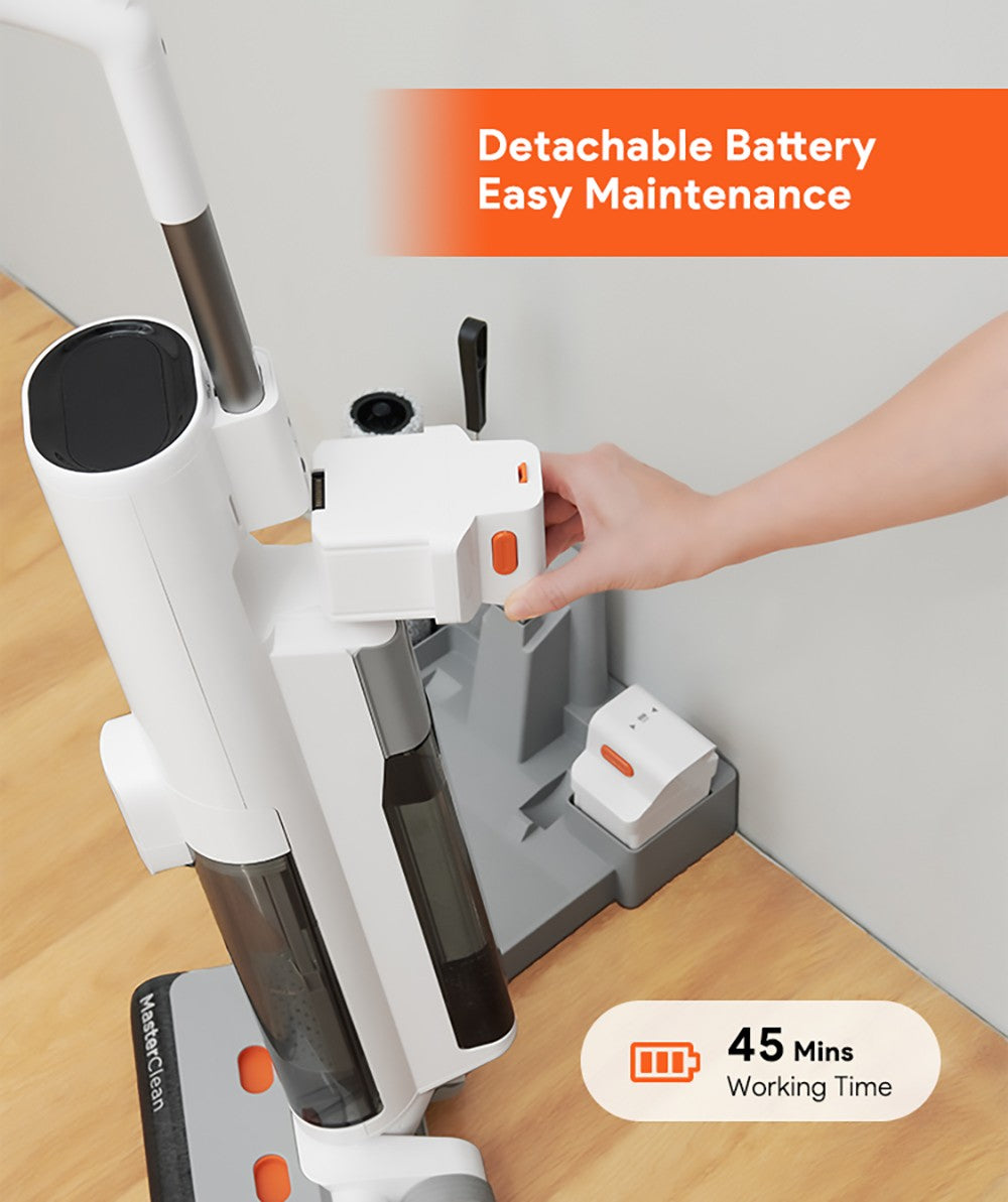Bezšnúrový vysávač na mokré a suché vysávanie Ultenic AC1, sací výkon 15 KPa, 2L nádrž na vodu, čistenie s dvojitým okrajom, 45minútová doba prevádzky, inteligentný LED displej, podpora aplikácie, hlasový asistent - EU zástrčka