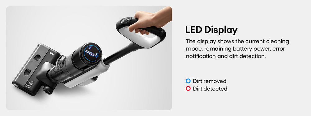 Bezdrátový vysavač a mop Ultenic AC1 Elite s automatickým čistením, výdrž až 50 minút, inteligentná detekcia nečistôt, 3 režimy čistenia, LCD displej, dvojitá nádrž, samohybné, ideálne na tvrdé podlahy a lepkavé nečistoty.