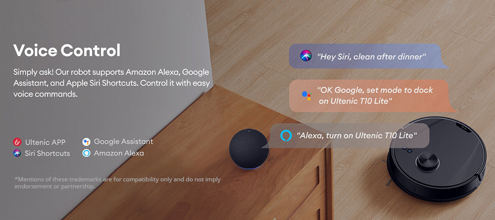 Robotický vysávač Ultenic T10 Lite s LiDAR navigáciou, sacím účinkom 4500 Pa, samočistením, systémom Matrix Clean, výdrží až 180 minút, nádobou na prach s objemom 2 l, ovládanie cez aplikáciu/Alexa/Siri/IFTTT, pre všetky podlahy a chlpy domácich zvierat.