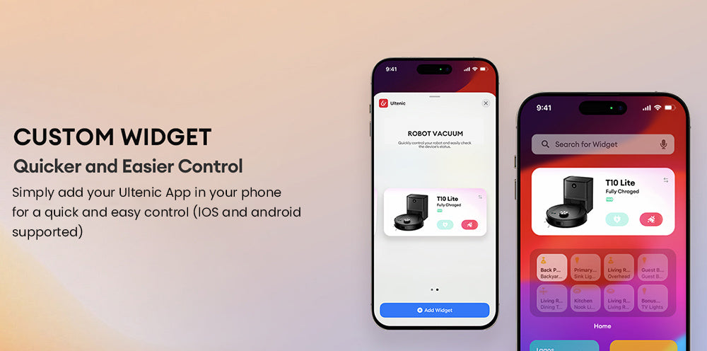 Robotický vysávač Ultenic T10 Lite s LiDAR navigáciou, sacím účinkom 4500 Pa, samočistením, systémom Matrix Clean, výdrží až 180 minút, nádobou na prach s objemom 2 l, ovládanie cez aplikáciu/Alexa/Siri/IFTTT, pre všetky podlahy a chlpy domácich zvierat.
