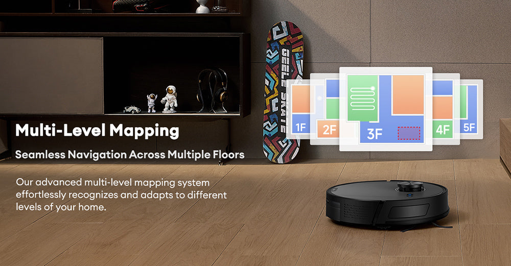 Robotický vysávač Ultenic T10 Lite s LiDAR navigáciou, sacím účinkom 4500 Pa, samočistením, systémom Matrix Clean, výdrží až 180 minút, nádobou na prach s objemom 2 l, ovládanie cez aplikáciu/Alexa/Siri/IFTTT, pre všetky podlahy a chlpy domácich zvierat.