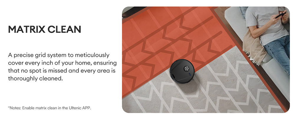 Robotický vysávač Ultenic T10 Lite s LiDAR navigáciou, sacím účinkom 4500 Pa, samočistením, systémom Matrix Clean, výdrží až 180 minút, nádobou na prach s objemom 2 l, ovládanie cez aplikáciu/Alexa/Siri/IFTTT, pre všetky podlahy a chlpy domácich zvierat.