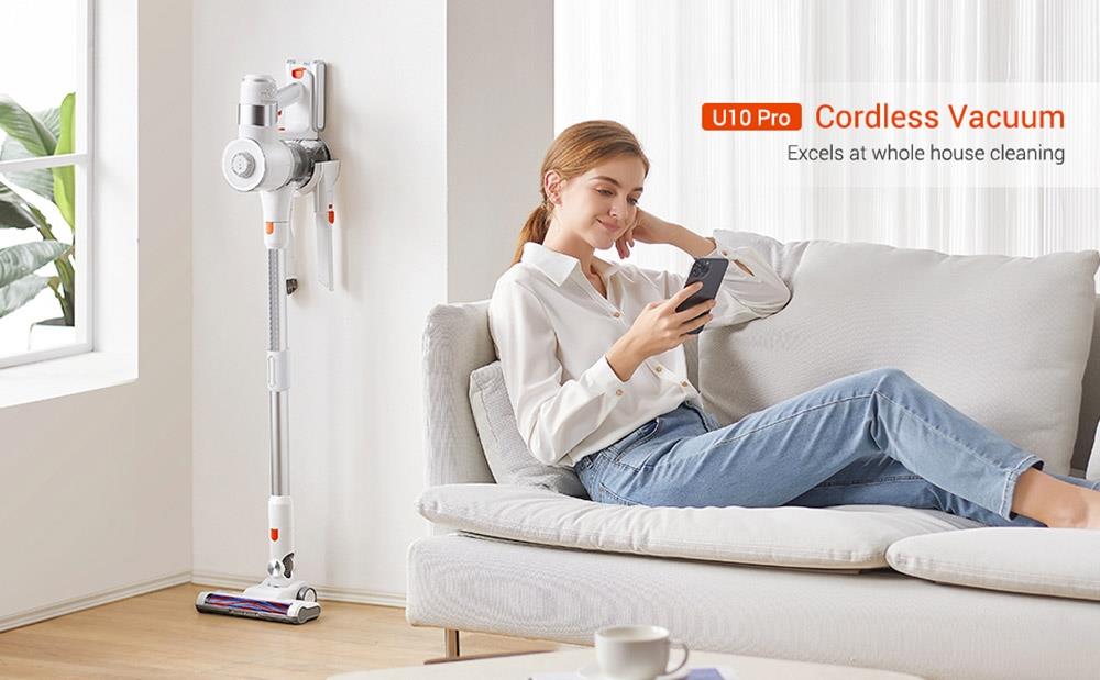 Bezšnúrový vysávač Ultenic U10 Pro, 400 W, max. sací výkon 27 KPa, 5-stupňová filtrácia, motor s otáčkami 115 000 ot./min, doba prevádzky 35 min.