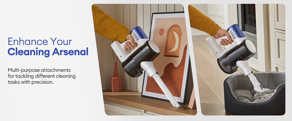 Bezšnúrový vysávač Ultenic U10 Ultra, sací výkon 40 kPa, digitálny motor 450 W, samostatne stojaci, teleskopická rúrka, 40 minút prevádzky, zabudovaná LED lampa, otočný kĺb 180°