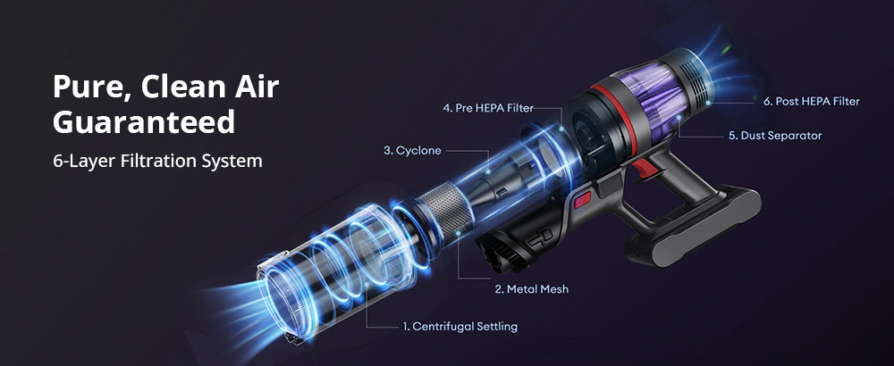 Bezšnúrový vysávač Ultenic U16 Flex, sací výkon 45000Pa, doba prevádzky 60 minút, flexibilná teleskopická rúrka s uhlom 180°, kefový nástavec proti zamotaniu, zelené svetlo, LED displej, nástenná nabíjačka