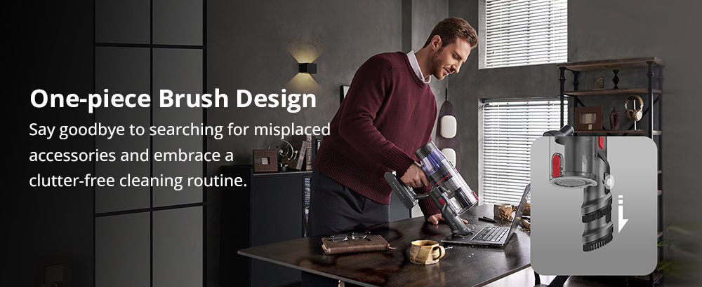 Bezšnúrový vysávač Ultenic U16 Flex, sací výkon 45000Pa, doba prevádzky 60 minút, flexibilná teleskopická rúrka s uhlom 180°, kefový nástavec proti zamotaniu, zelené svetlo, LED displej, nástenná nabíjačka