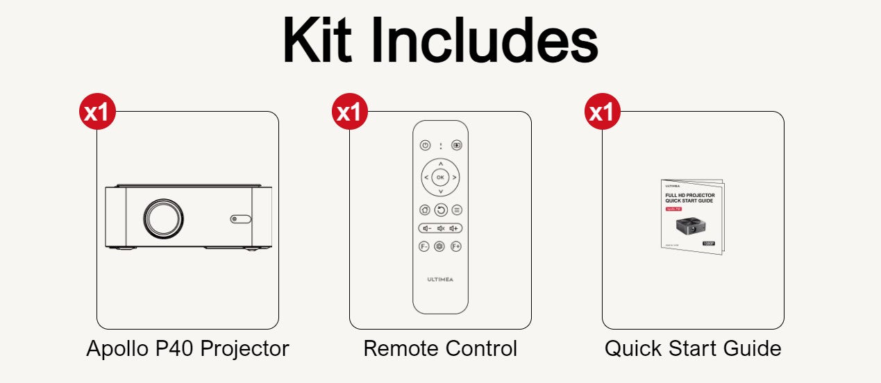Ultimea Apollo P40, natívny LCD projektor s rozlíšením 1080P, 700LM