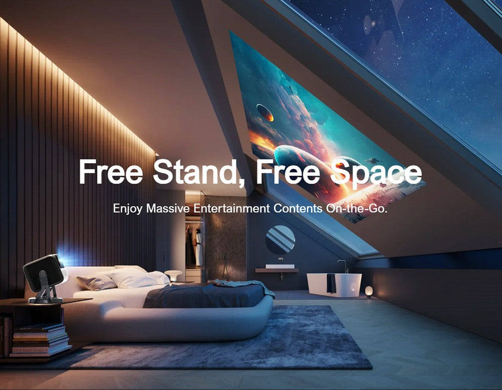 Projektor ULTIMEA Nova C40 s otočným statívom, 600 ANSI, dekódovanie 4K, natívne 1080P, Bluetooth 5.3, Android TV 11.0, Dolby Audio, automatické zaostrenie a korekcia lichobežníkového zkreslenia