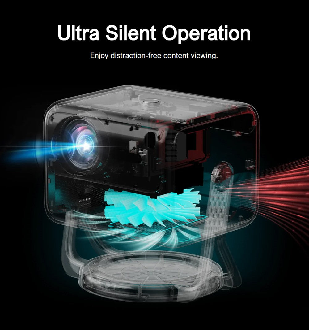 Projektor ULTIMEA Nova C40 s otočným statívom, 600 ANSI, dekódovanie 4K, natívne 1080P, Bluetooth 5.3, Android TV 11.0, Dolby Audio, automatické zaostrenie a korekcia lichobežníkového zkreslenia