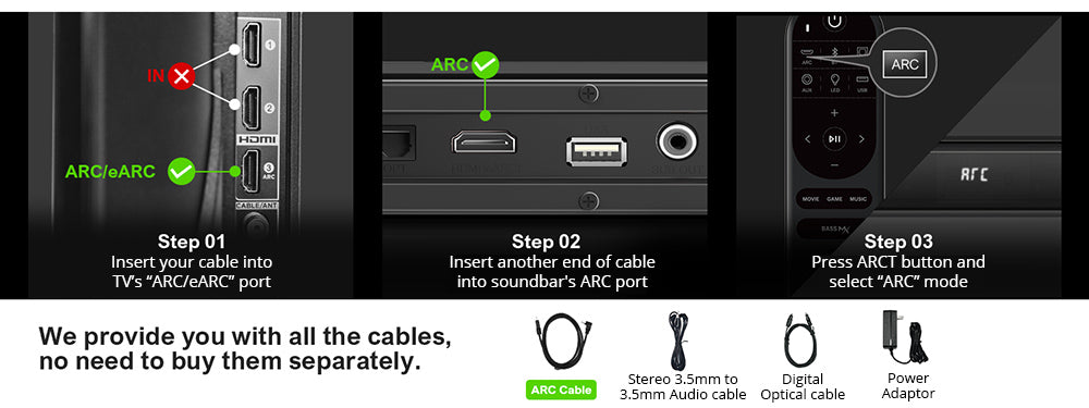 Zvuková lišta ULTIMEA Nova S40 s drátovým subwooferom, 2.1 kanálový systém, diaľkové ovládanie, režimy Film/Hudba/Hra, ARC/Optický/AUX/USB/Bluetooth 5.3 pripojenie, pre TV, PC a hry.