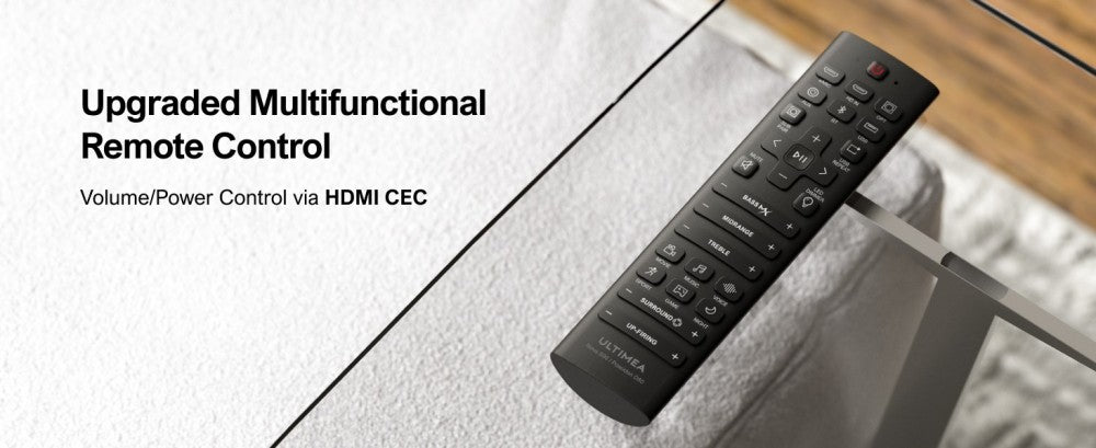 Súprava reproduktorov s 7.1.4 kanálovým soundbarom a subwooferom Ultimea Nova S90, Dolby Atmos, špičkový výkon 740 W, priechod signálu 4K HDR, 6 režimov ekvalizéra