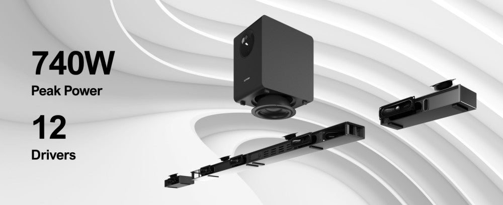 Súprava reproduktorov Ultimea Nova S90 7.1.4 s ozvučovačom, Dolby Atmos, špičkový výkon 740 W, priechod 4K HDR, 6 režimov ekvalizéra