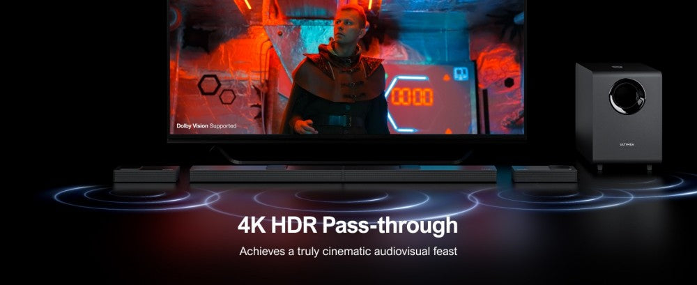 Súprava reproduktorov Ultimea Nova S90 7.1.4 s ozvučovačom, Dolby Atmos, špičkový výkon 740 W, priechod 4K HDR, 6 režimov ekvalizéra