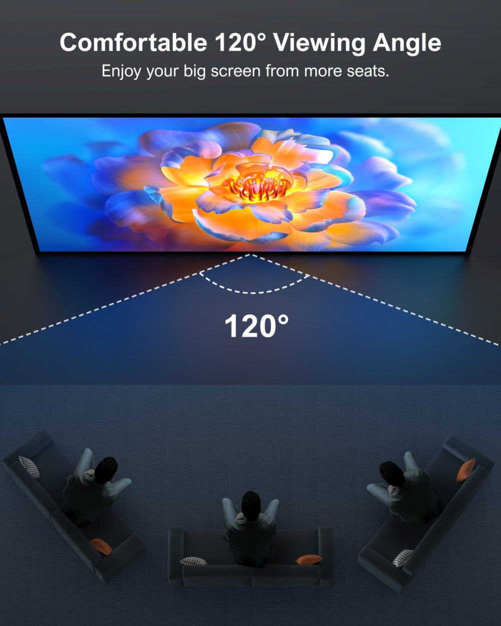 Projektorové plátno Ultimea Photon E-ALR 100 palcov, zisk 2.0, pozorovací úhel 120°