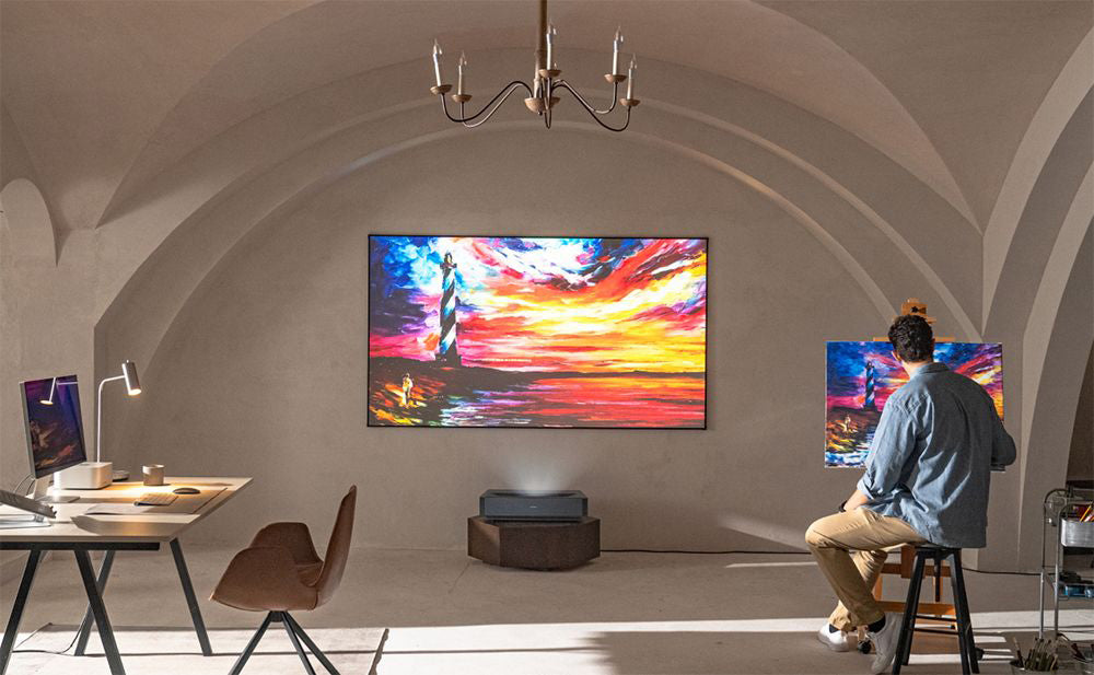 Laserový projektor Ultimea Thor T60, 4000 ANSI lumenov, Dolby Atmos & Dolby Vision, natívne rozlíšenie 4K, HDR 10, kontrast 4000:1, 8-bodová kalibrácia, Android TV 11 - EU zástrčka