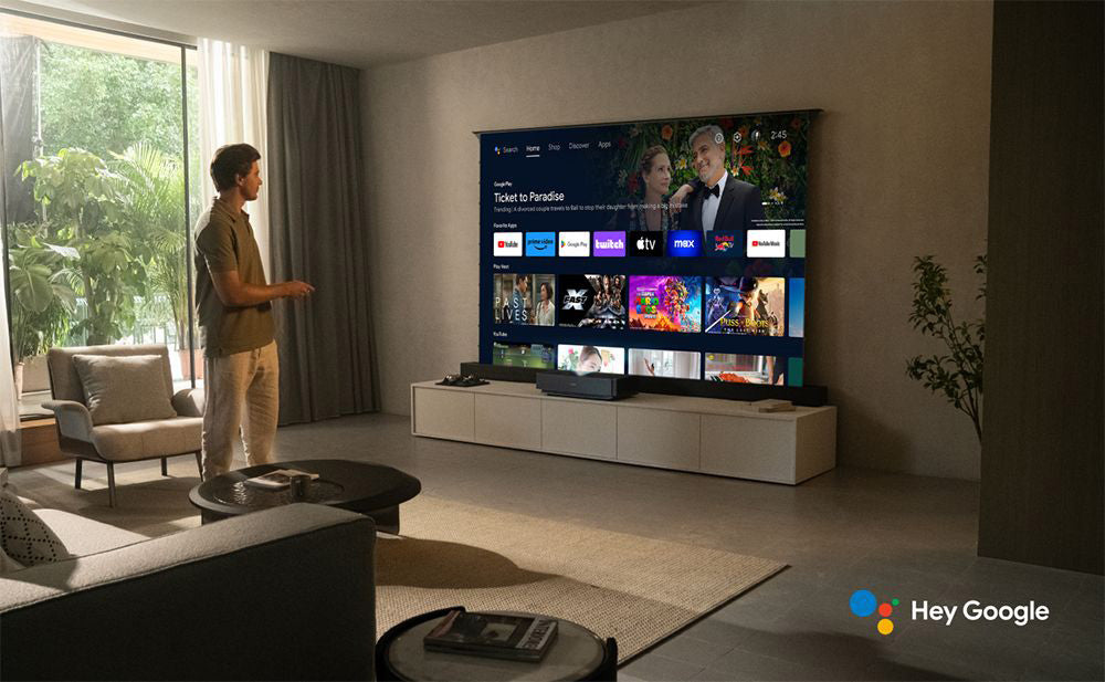 Laserový projektor Ultimea Thor T60, 4000 ANSI lumenov, Dolby Atmos & Dolby Vision, natívne rozlíšenie 4K, HDR 10, kontrast 4000:1, 8-bodová kalibrácia, Android TV 11 - EU zástrčka