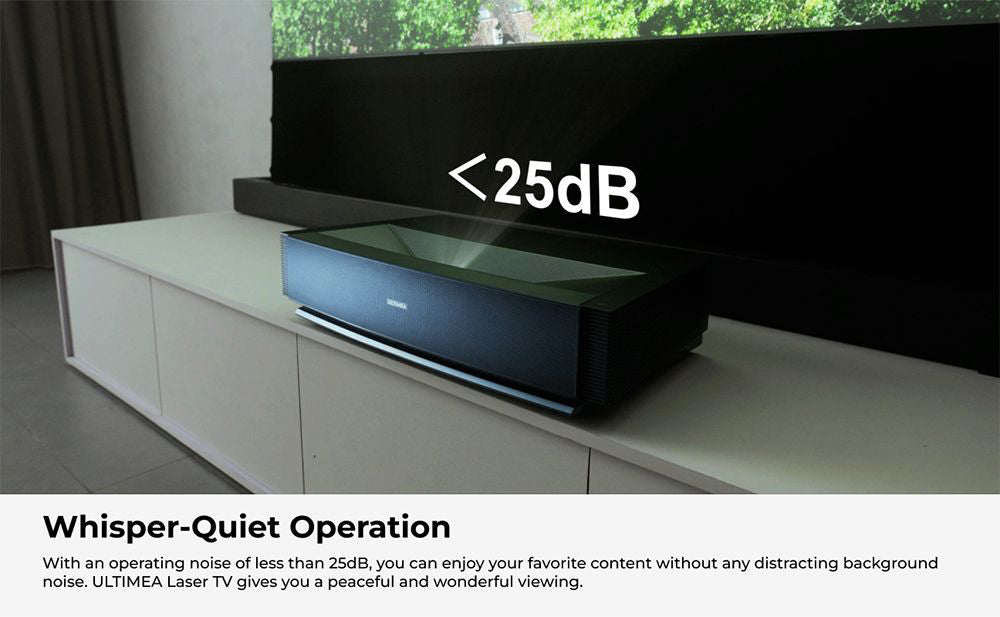 Laserový projektor Ultimea Thor T60, 4000 ANSI lumenov, Dolby Atmos & Dolby Vision, natívne rozlíšenie 4K, HDR 10, kontrast 4000:1, 8-bodová kalibrácia, Android TV 11 - EU zástrčka