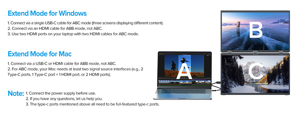 UPERFECT Delta 15,6-palcový dvojitý skladací monitor, 1920*1080 FHD IPS displej, obnovovacia frekvencia 60 Hz, kontrastný pomer 1000:1, 360° skladací, zabudovaný reproduktor, zabudovaný stojan a možnosť upevnenia na VESA, 2* plne funkčné rozhranie Type-C, 2* mini HDMI - EU zástrčka