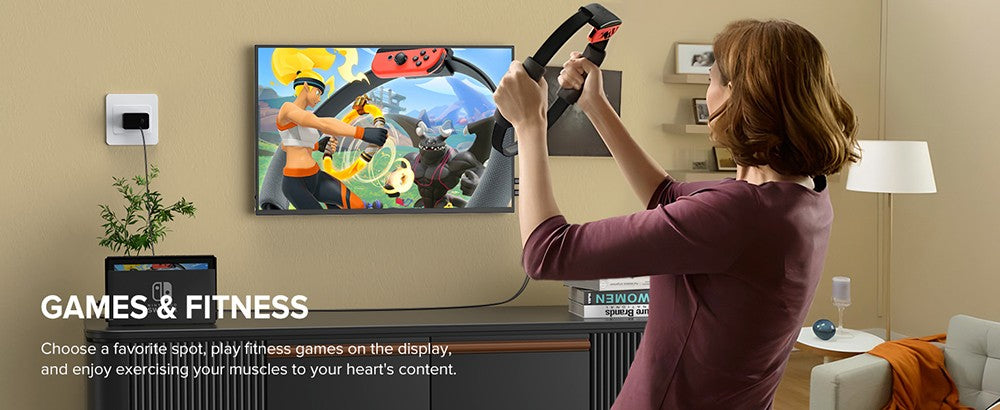 Prenosný herný monitor UPERFECT K118 18'', obnovovacia frekvencia 144 Hz, 2560x1600 QHD IPS displej, kontrastný pomer 1000:1, FreeSync, HDR, 100% DCI-P3, vstavaný reproduktor, doba odezvy 9 ms, nízke modré svetlo, VESA úchyt, 1x Mini HDMI, 1x Type-C, 1x audio jack - EU zástrčka