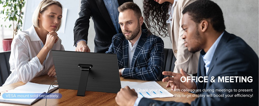 Prenosný herný monitor UPERFECT K118 18'', obnovovacia frekvencia 144 Hz, 2560x1600 QHD IPS displej, kontrastný pomer 1000:1, FreeSync, HDR, 100% DCI-P3, vstavaný reproduktor, doba odezvy 9 ms, nízke modré svetlo, VESA úchyt, 1x Mini HDMI, 1x Type-C, 1x audio jack - EU zástrčka