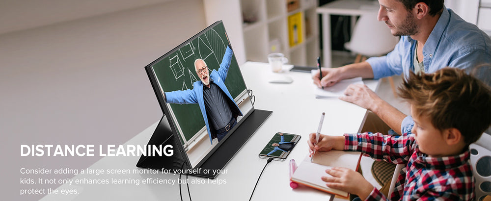 Prenosný herný monitor UPERFECT K118 18'', obnovovacia frekvencia 144 Hz, 2560x1600 QHD IPS displej, kontrastný pomer 1000:1, FreeSync, HDR, 100% DCI-P3, vstavaný reproduktor, doba odezvy 9 ms, nízke modré svetlo, VESA úchyt, 1x Mini HDMI, 1x Type-C, 1x audio jack - EU zástrčka