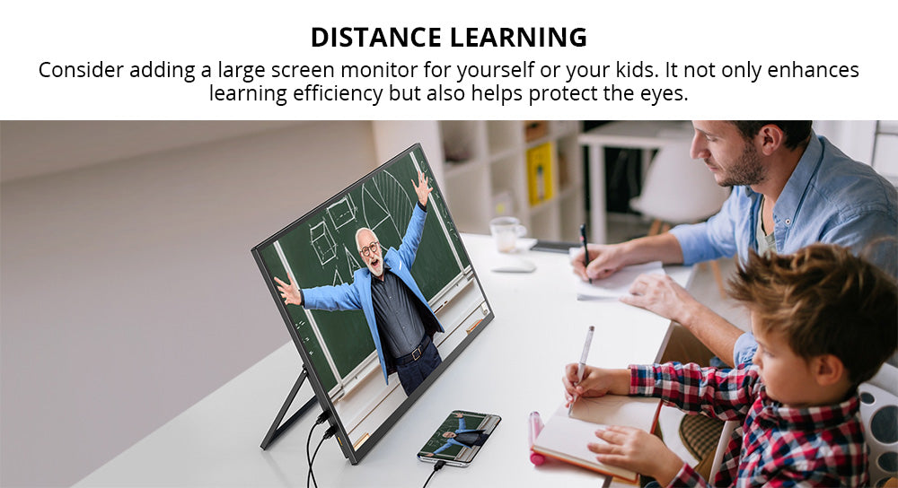 Prenosný monitor UPERFECT UMax22 s 22-palcovou IPS obrazovkou, obnovovacou frekvenciou 60 Hz, rozlíšením 2560*1440, 100% sRGB, FreeSync, vstavanými reproduktormi, bez nutnosti ovládačov, HDR, nízkým modrým svetlom, nastaviteľným stojanom s uhlom otáčania 180°, 2x USB-C, 1x Mini HDMI, 1x Micro USB-B OTG, 1x audio jack - EU zástrčka