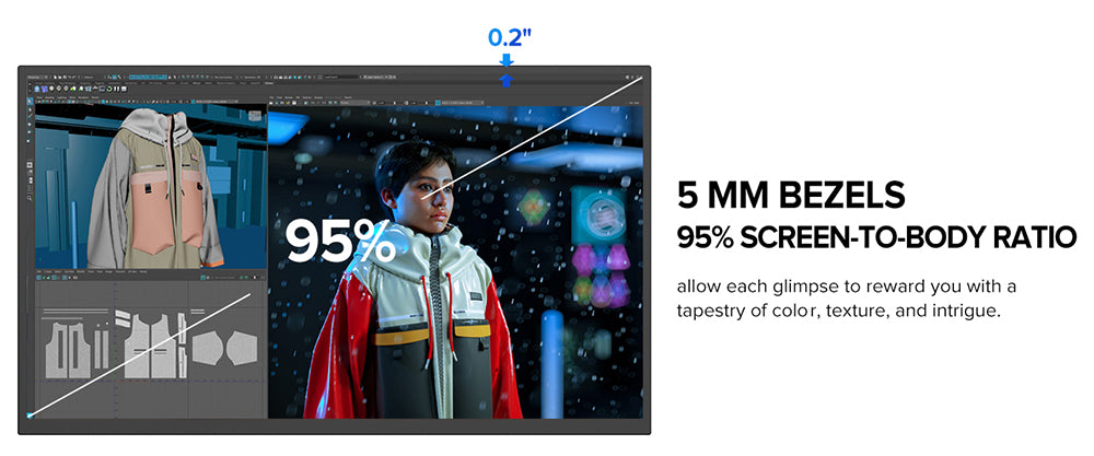 Prenosný monitor UPERFECT UMax22 s 22-palcovou IPS obrazovkou, obnovovacou frekvenciou 60 Hz, rozlíšením 2560*1440, 100% sRGB, FreeSync, vstavanými reproduktormi, bez nutnosti ovládačov, HDR, nízkým modrým svetlom, nastaviteľným stojanom s uhlom otáčania 180°, 2x USB-C, 1x Mini HDMI, 1x Micro USB-B OTG, 1x audio jack - EU zástrčka