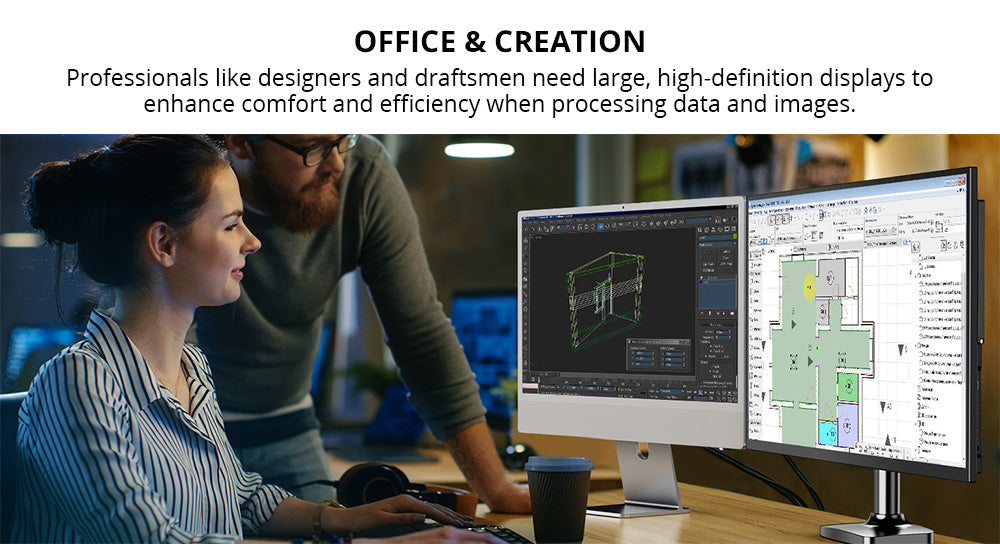 Prenosný monitor UPERFECT UMax22 s 22-palcovou IPS obrazovkou, obnovovacou frekvenciou 60 Hz, rozlíšením 2560*1440, 100% sRGB, FreeSync, vstavanými reproduktormi, bez nutnosti ovládačov, HDR, nízkým modrým svetlom, nastaviteľným stojanom s uhlom otáčania 180°, 2x USB-C, 1x Mini HDMI, 1x Micro USB-B OTG, 1x audio jack - EU zástrčka