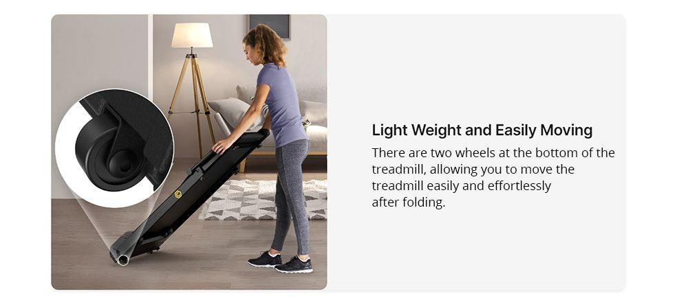 UREVO URTM006 Foldi mini behací pás, maximálna rýchlosť 1-10 km/h, behacia plocha 105*40 cm, maximálne zaťaženie 100 kg, 12 prednastavených HIIT programov