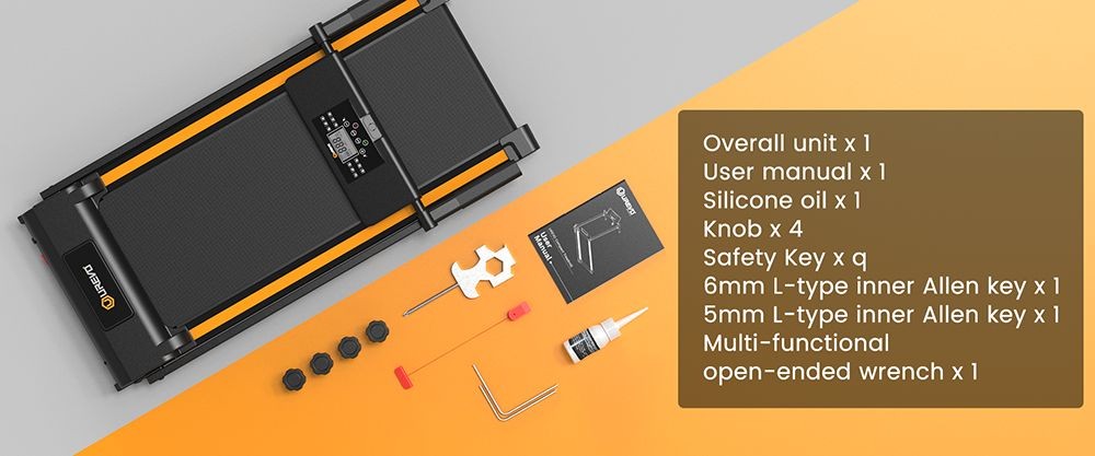 UREVO URTM006 Foldi mini behací pás, maximálna rýchlosť 1-10 km/h, behacia plocha 105*40 cm, maximálne zaťaženie 100 kg, 12 prednastavených HIIT programov