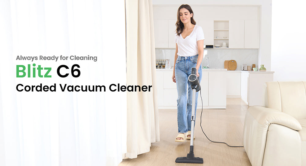 Vactidy C6 drátový vysávač, 18 kPa silný sací výkon, 800 ml nádoba na prach, s 7m káblom, 600W motor, HEPA filter, ochrana proti prehriatiu/popáleniu