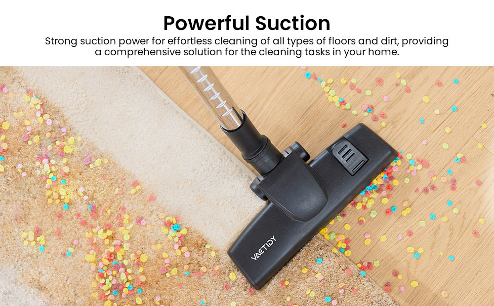 Vactidy C6 drátový vysávač, 18 kPa silný sací výkon, 800 ml nádoba na prach, s 7m káblom, 600W motor, HEPA filter, ochrana proti prehriatiu/popálení