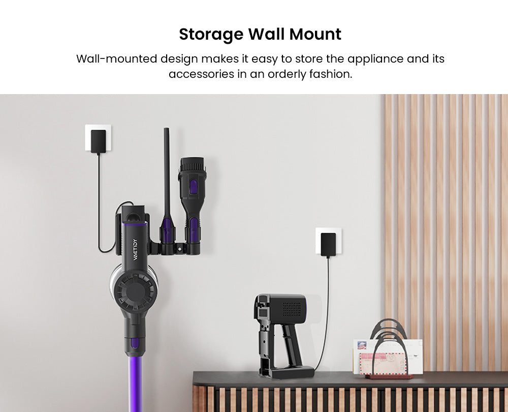 Bezšnúrový vysávač Vactidy V8 Pro, silný sací výkon 25 kPa, cyklónový filtračný systém, 500 ml nádoba na prach, LED dotykový displej, otočná kefová hlava s rozsahom otáčania 180°, doba prevádzky 35 minút, samostatne stojaci dizajn.