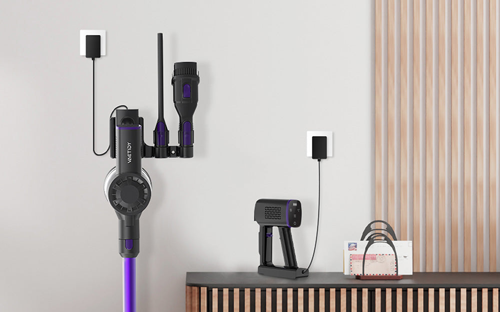 Bezšnúrový vysávač Vactidy V8 Pro, silný sací výkon 25 kPa, cyklónový filtračný systém, 500 ml nádoba na prach, LED dotykový displej, otočná kefová hlava s rozsahom otáčania 180°, doba prevádzky 35 minút, samostatne stojaci dizajn.