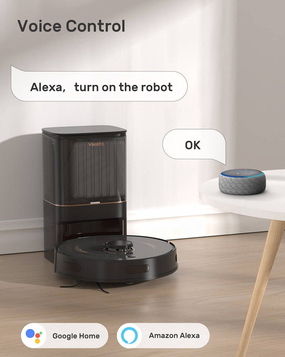 Robotický vysávač Verefa L11 Pro, samovyprazdňovací, sací výkon 3000 Pa, LiDAR navigácia, 4L vrecko na prach, maximálna doba prevádzky 270 minút, 70 dní bezúdržbového čistenia, ovládanie cez aplikáciu/hlasové ovládanie