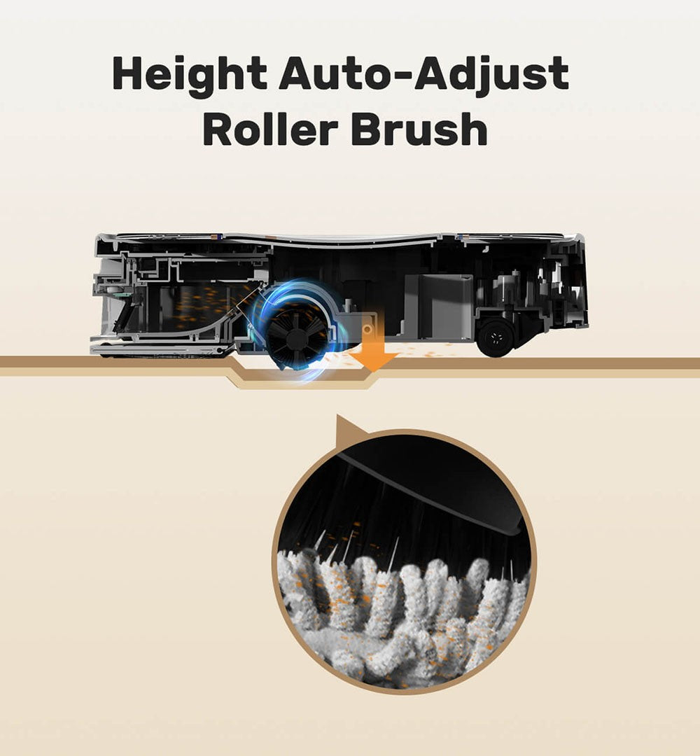 Robotický vysávač Verefa V60 Pro, samovyprazdňovací, sací výkon 3200 Pa, 2L nádoba na prach, tiché čistenie, inteligentná navigácia 2.0, maximálna doba prevádzky 150 minút, ovládanie cez aplikáciu/diaľkový ovládač - biela