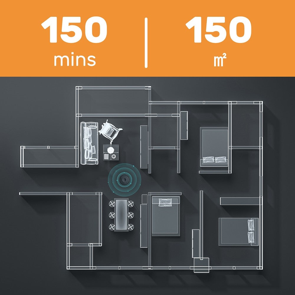 Robotický vysávač Verefa V60m Lite, max. sací výkon 2700 Pa, 2 v 1 vysávanie a vytieranie, 250 ml nádoba na prach, max. 150 minút prevádzky, ovládanie cez aplikáciu/hlasové ovládanie – čierna