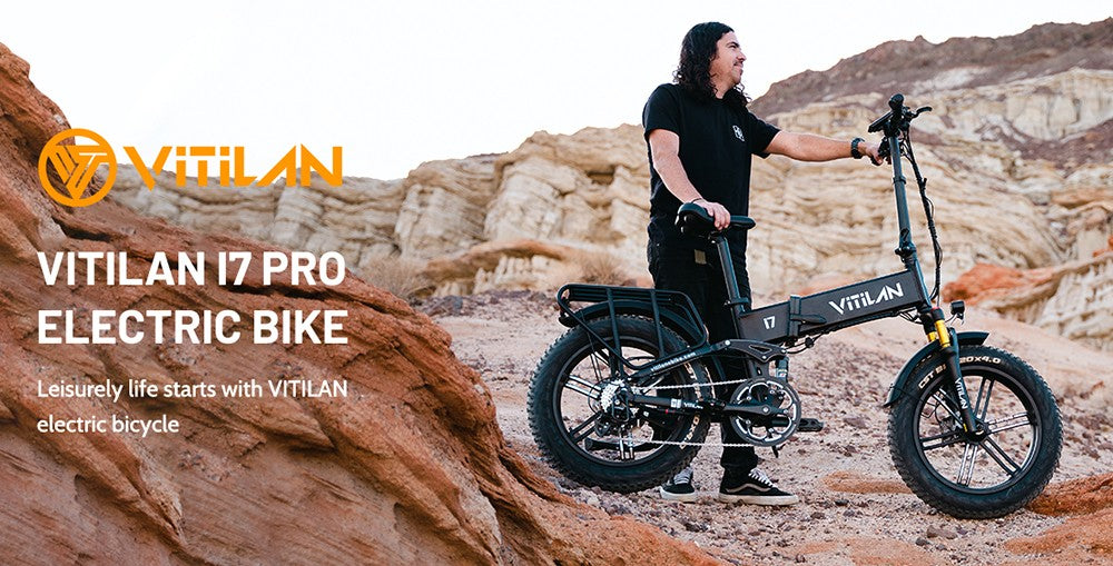 Skladací elektrokolo Vitilan I7 Pro 2.0, 20*4.0 palcové široké pneumatiky, 750W motor Bafang, 48V 20Ah odnímateľná batéria, maximálna rýchlosť 28 mph, dojazd 50-65 míľ, 8-stupňová prevodovka Shimano, vzduchová vidlica, hydraulické kotúčové brzdy, LCD displej - biela