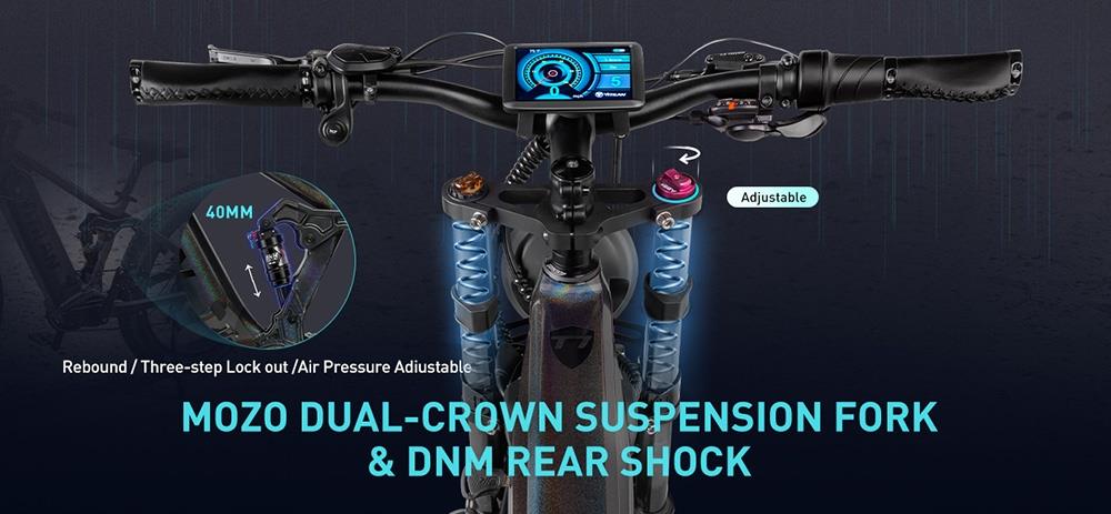 Elektrokol Vitilan T7, horské kolo, 26*4,0 palcové pneumatiky CST Fat Tires, 750W motor Bafang, 48V 20Ah batéria, maximálna rýchlosť 28 mph, maximálny dojazd 80 míľ, podsvietený LCD displej, hydraulické kotúčové brzdy vpredu aj vzadu, 8-stupňová prevodovka SHIMANO - čierna