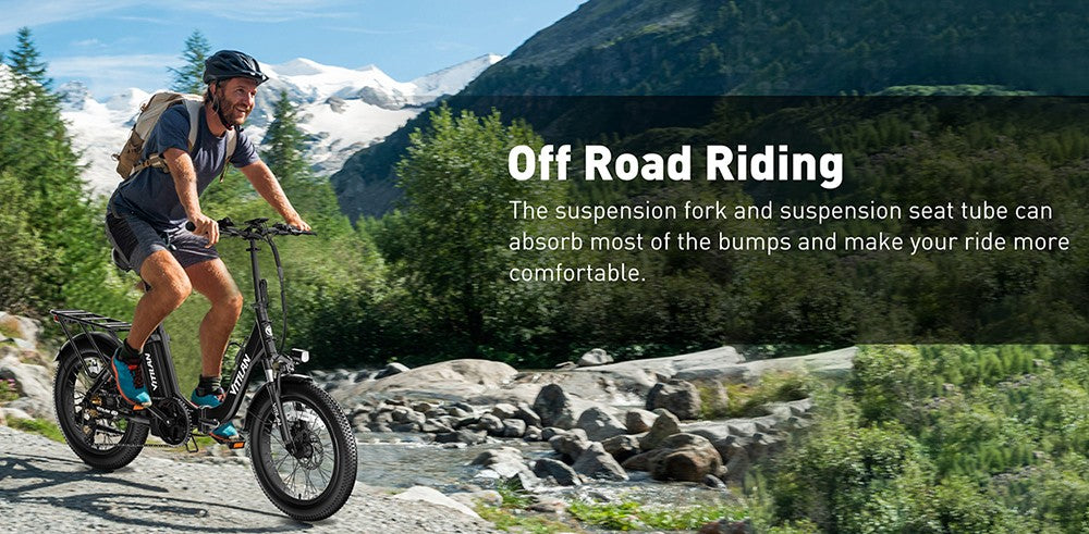 Elektrokoloběžka Vitilan U3, 750W motor, 48V 13AH batéria, 20*4.0 palcové pneumatiky, max. rýchlosť 45 km/h, max. dojazd 65 km, mechanické kotúčové brzdy, odpružená predná vidlica, 7-stupňová prevodovka Shimano, LCD displej - čierna