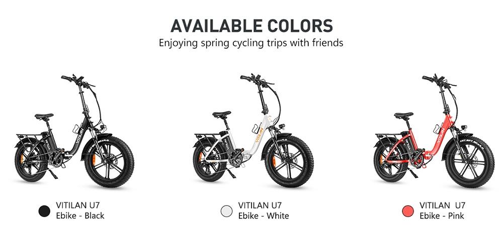 Elektrokoloběžka Vitilan U7 2.0, skladacia, 20*4.0 palcové široké pneumatiky, 750W motor, 48V 20Ah odnímateľná lítiová batéria LG, max. rýchlosť 28 mph, dojazd 50-65 míľ, dvojité odpruženie, hydraulické kotúčové brzdy - čierna