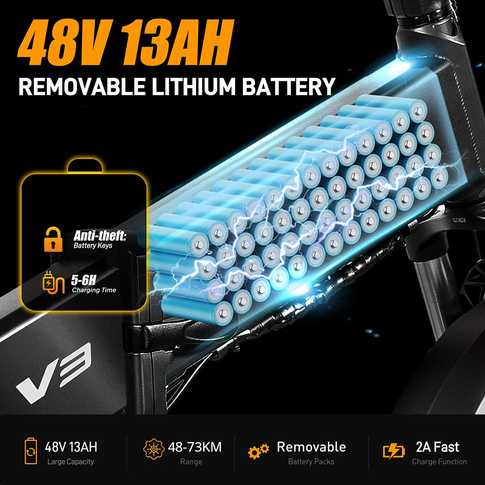Elektrokoloběžka Vitilan V3 2.0, 750W motor, 48V 13Ah batéria, 26*4.0 palcové CST široké pneumatiky, max. rýchlosť 45 km/h, dojazd 73 km, hydraulické kotúčové brzdy, odpružená predná vidlica, 7-stupňová prevodovka Shimano, farebný displej - čierna