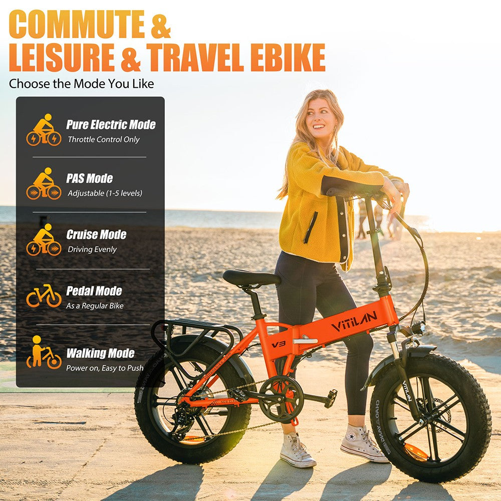 Elektrokoloběžka Vitilan V3 2.0, 750W motor, 48V 13Ah batéria, 26*4.0 palcové CST široké pneumatiky, max. rýchlosť 45 km/h, dojazd 73 km, hydraulické kotúčové brzdy, odpružená predná vidlica, 7-stupňová prevodovka Shimano, farebný displej - čierna