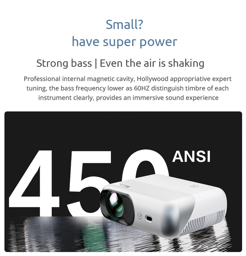 LCD projektor VIVIBRIGHT D1000, 70W LED, 450 ANSI lumenov, 4K HD, 1080P, 2,4G/5G WiFi, Bluetooth 4.0